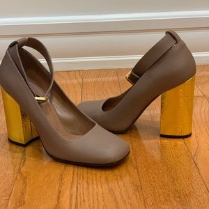 Marni Gold Heel Pumps